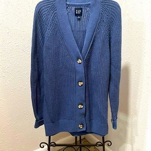 Steel Blue Gap Cable knit Cardigan Cotton